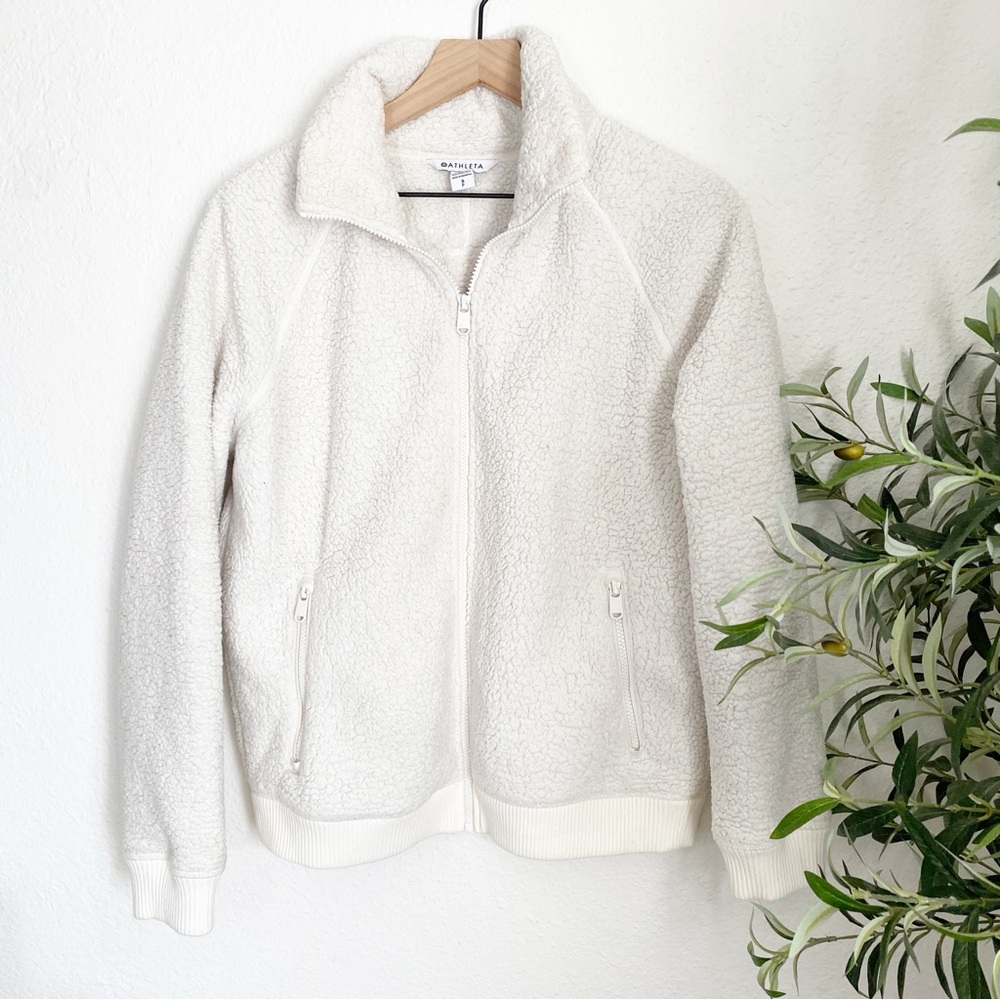 Athleta Tugga Sherpa Jacket SP White
